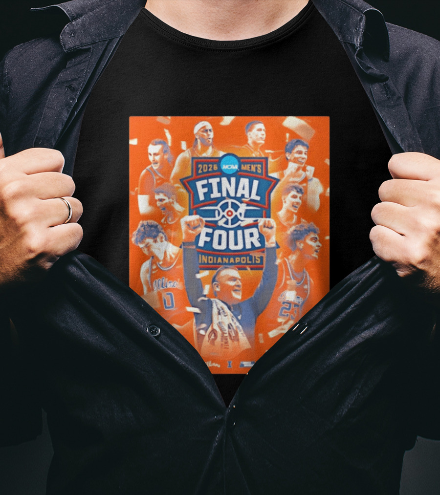 2026 NCAA Men's Final Four Indianapolis Illinois Illini Basketball T-Shirt
