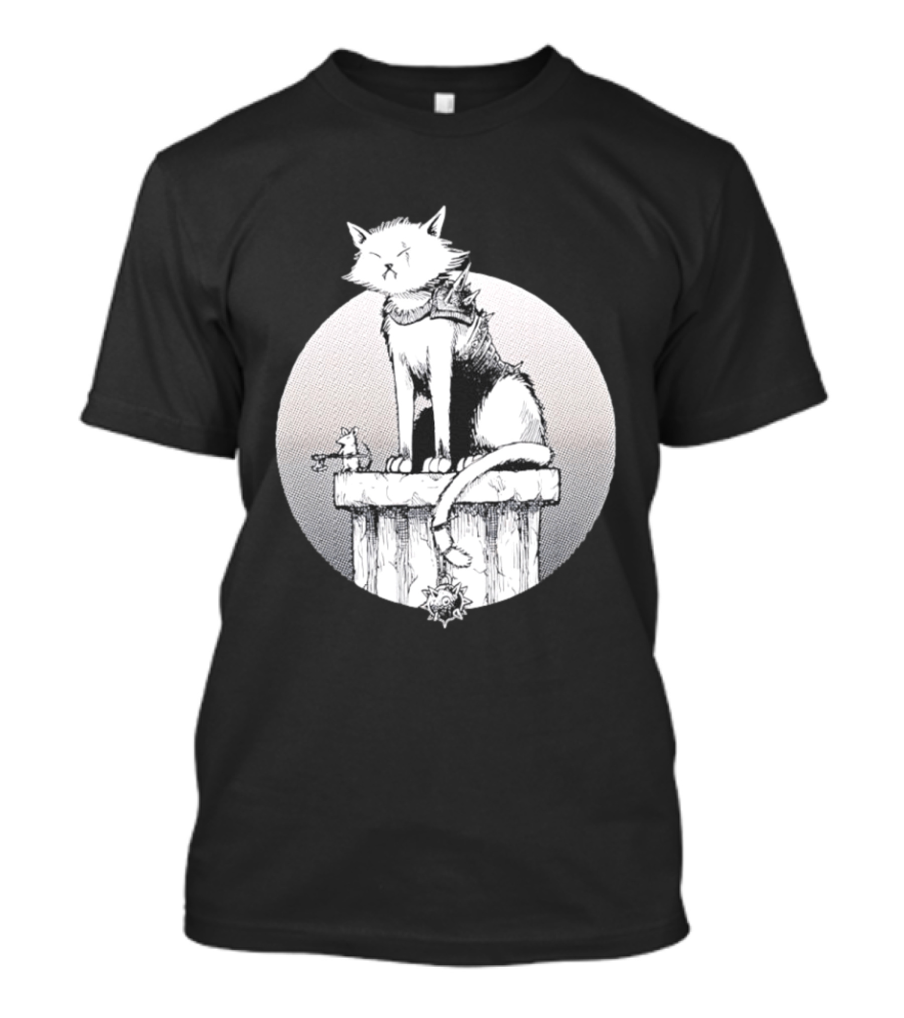 Unlikely Companions White Cat Armor Mouse Weapon Adventure T-Shirt