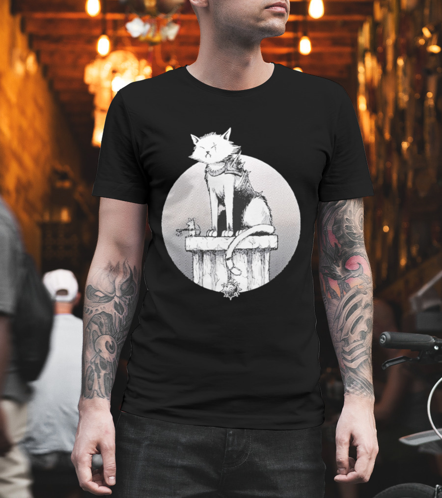 Unlikely Companions White Cat Armor Mouse Weapon Adventure T-Shirt