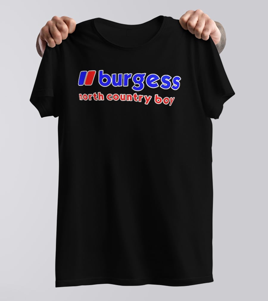 Burgess North Country Boy Retro Style Red Blue Vintage Look T-Shirt