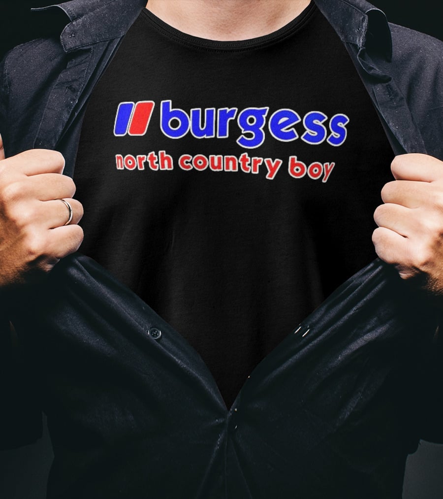 Burgess North Country Boy Retro Style Red Blue Vintage Look T-Shirt