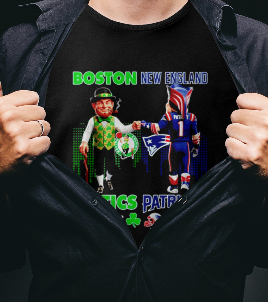 Boston Celtics Saturdays And New England Patriots Sundays Skyline T-Shirt