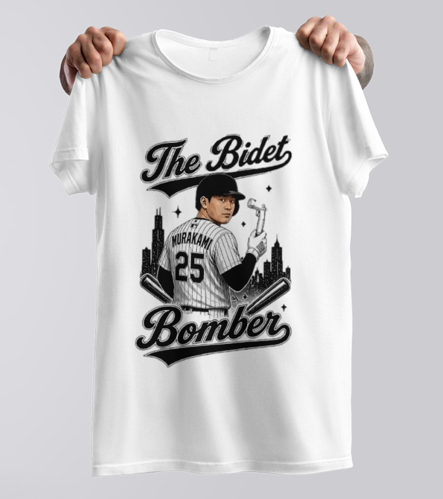 Murakami The Bidet Bomber 25 Baseball City Skyline T-Shirt