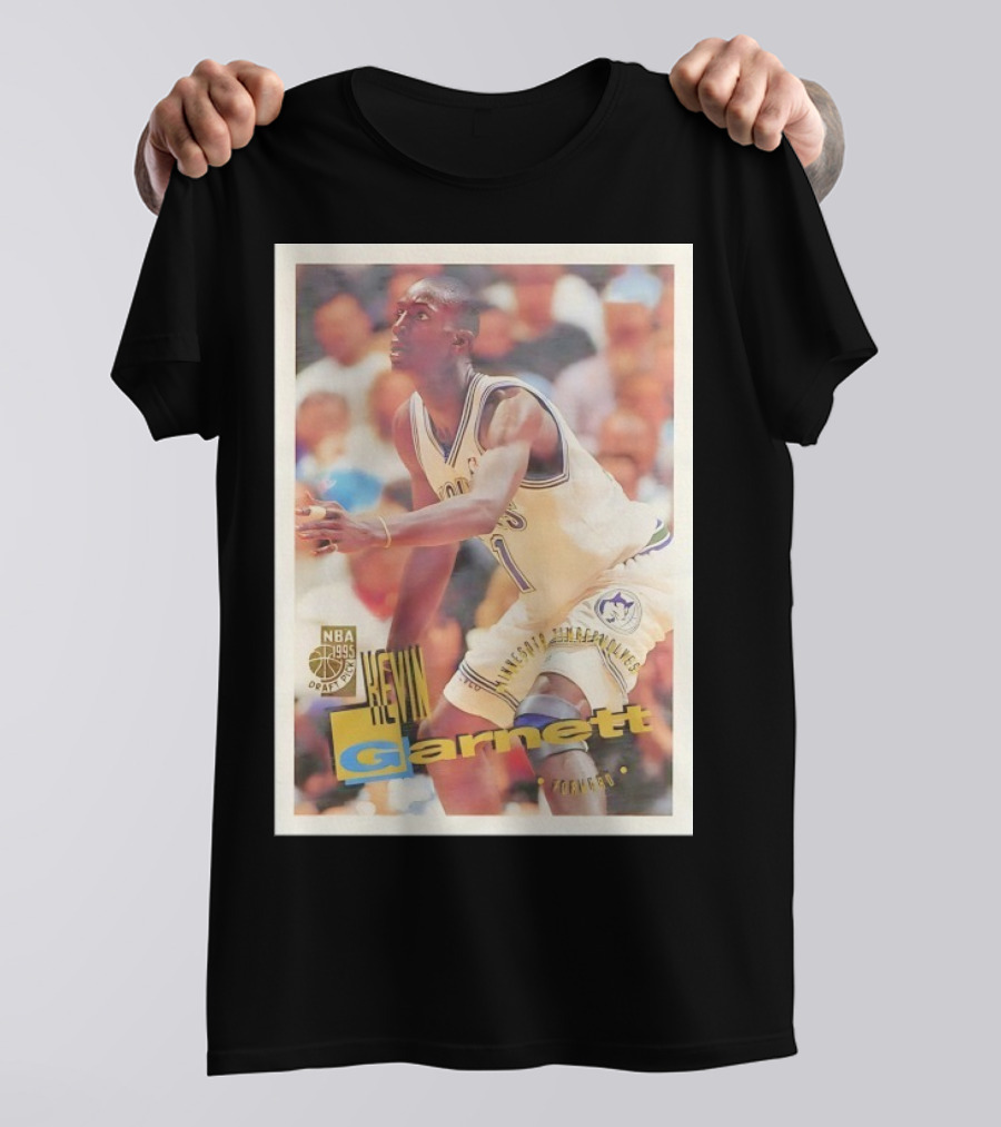 Kevin Garnett NBA 1995 Minnesota Timberwolves Rookie Card Forward T-Shirt