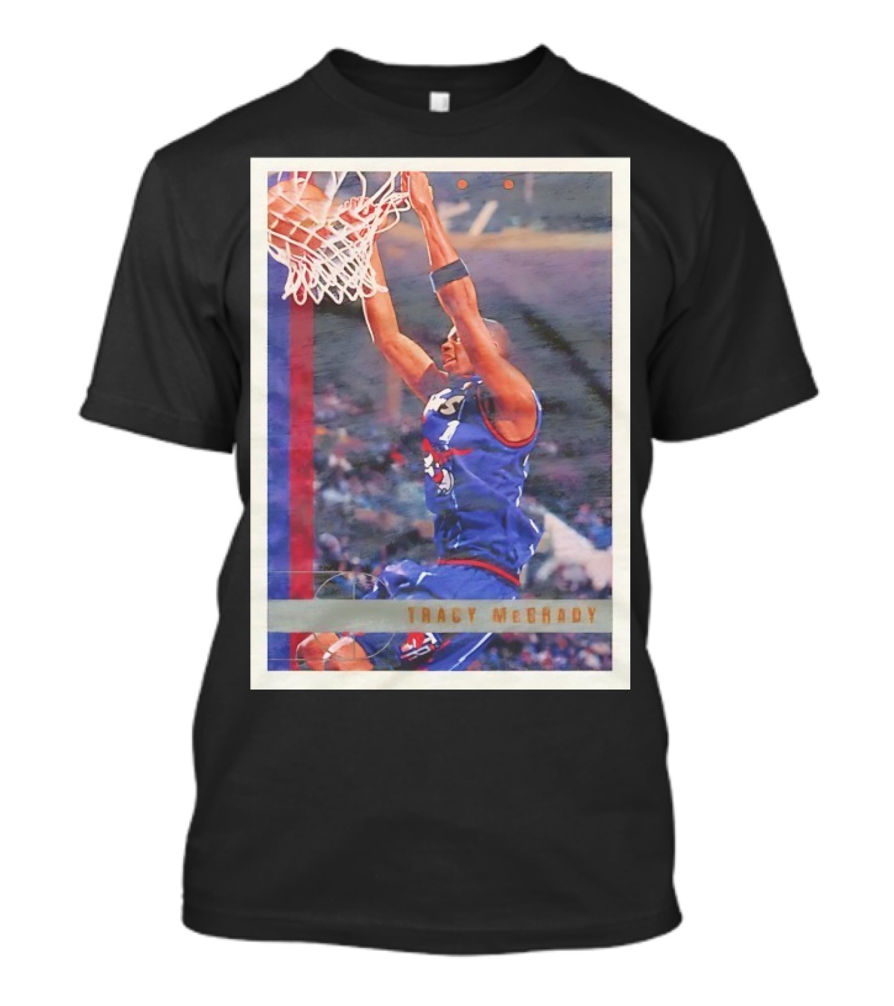 Tracy McGrady Toronto Raptors 1996 Basketball Card Dunk Slam T-Shirt