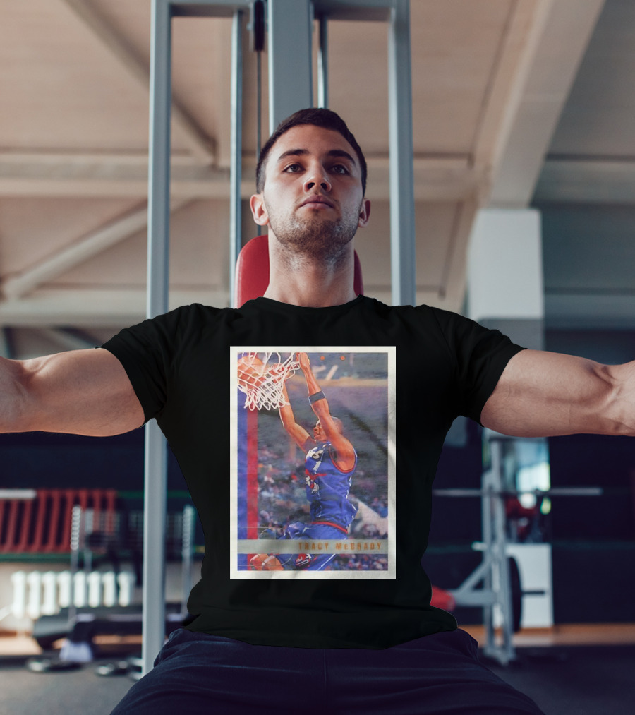 Tracy McGrady Toronto Raptors 1996 Basketball Card Dunk Slam T-Shirt