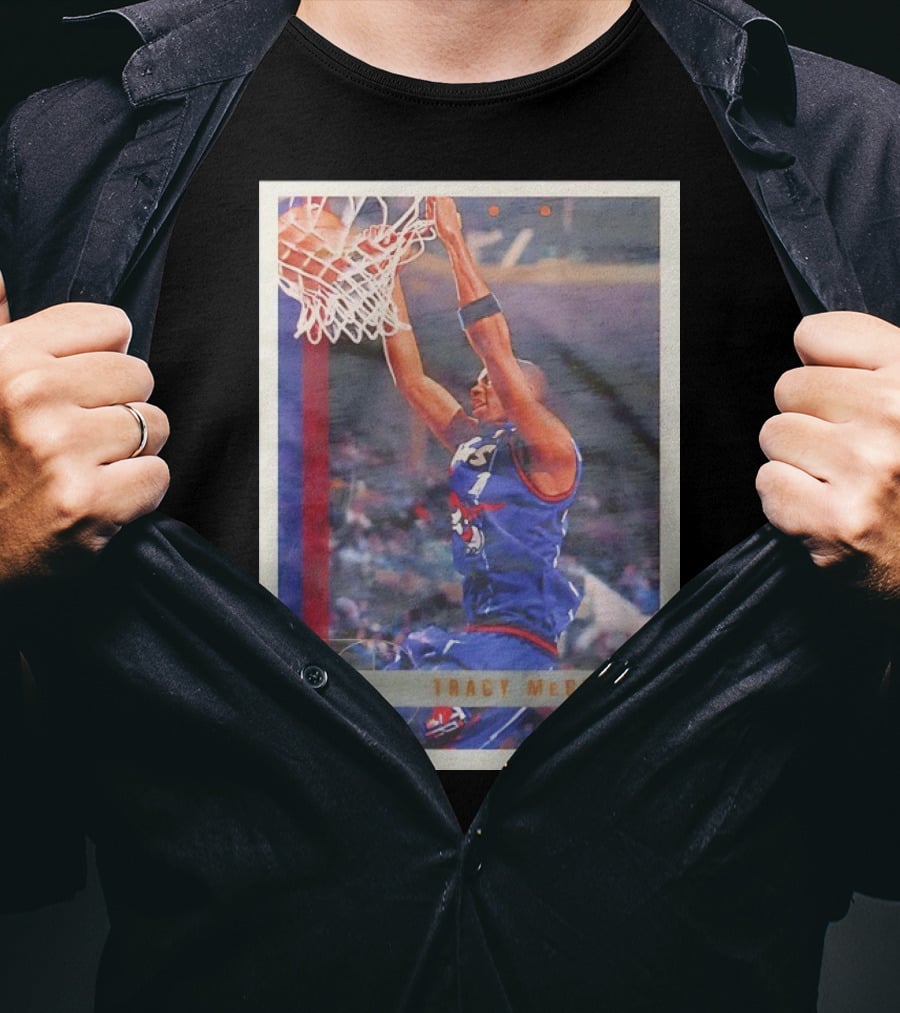 Tracy McGrady Toronto Raptors 1996 Basketball Card Dunk Slam T-Shirt