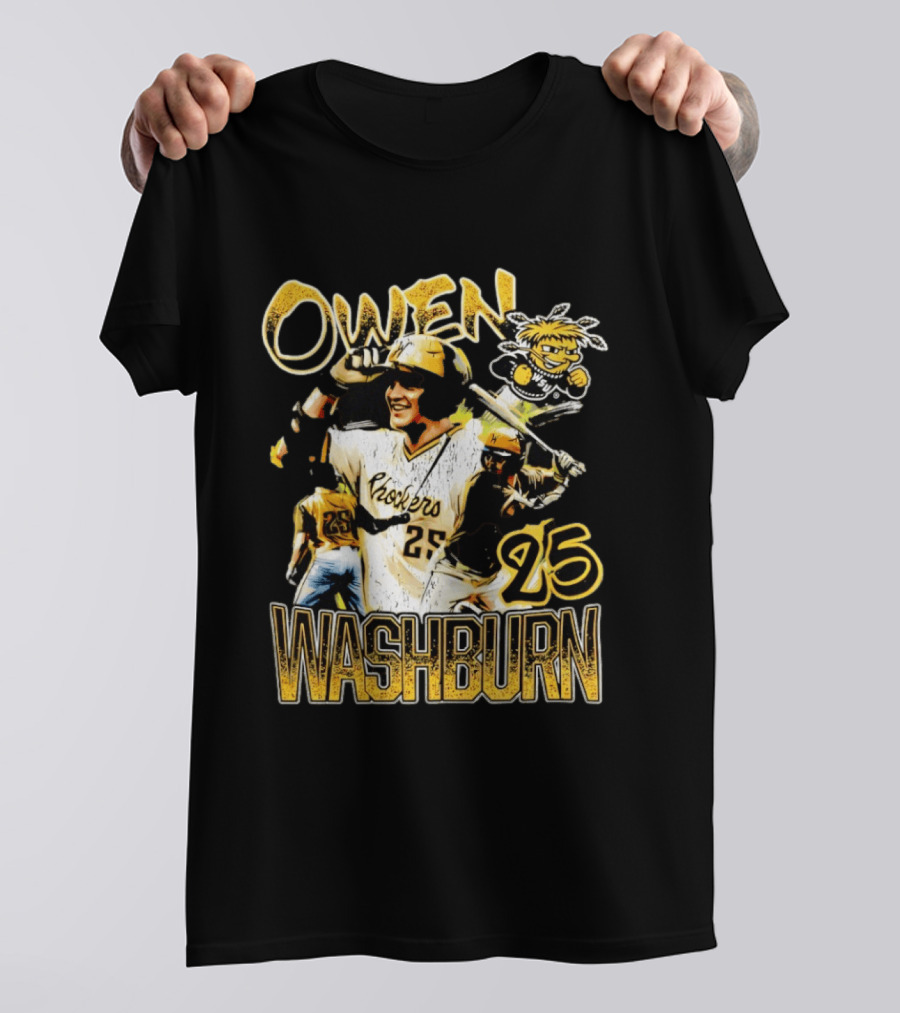 Owen Washburn Wichita State Shockers Baseball Celebration 25 T-Shirt