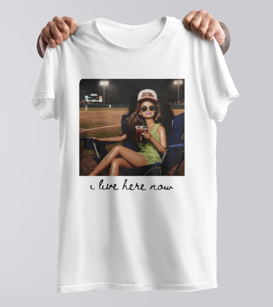 Barbie Doll Baseball Mom Kansas Ballers I Live Here Now T-Shirt