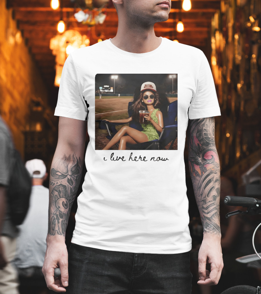 Barbie Doll Baseball Mom Kansas Ballers I Live Here Now T-Shirt
