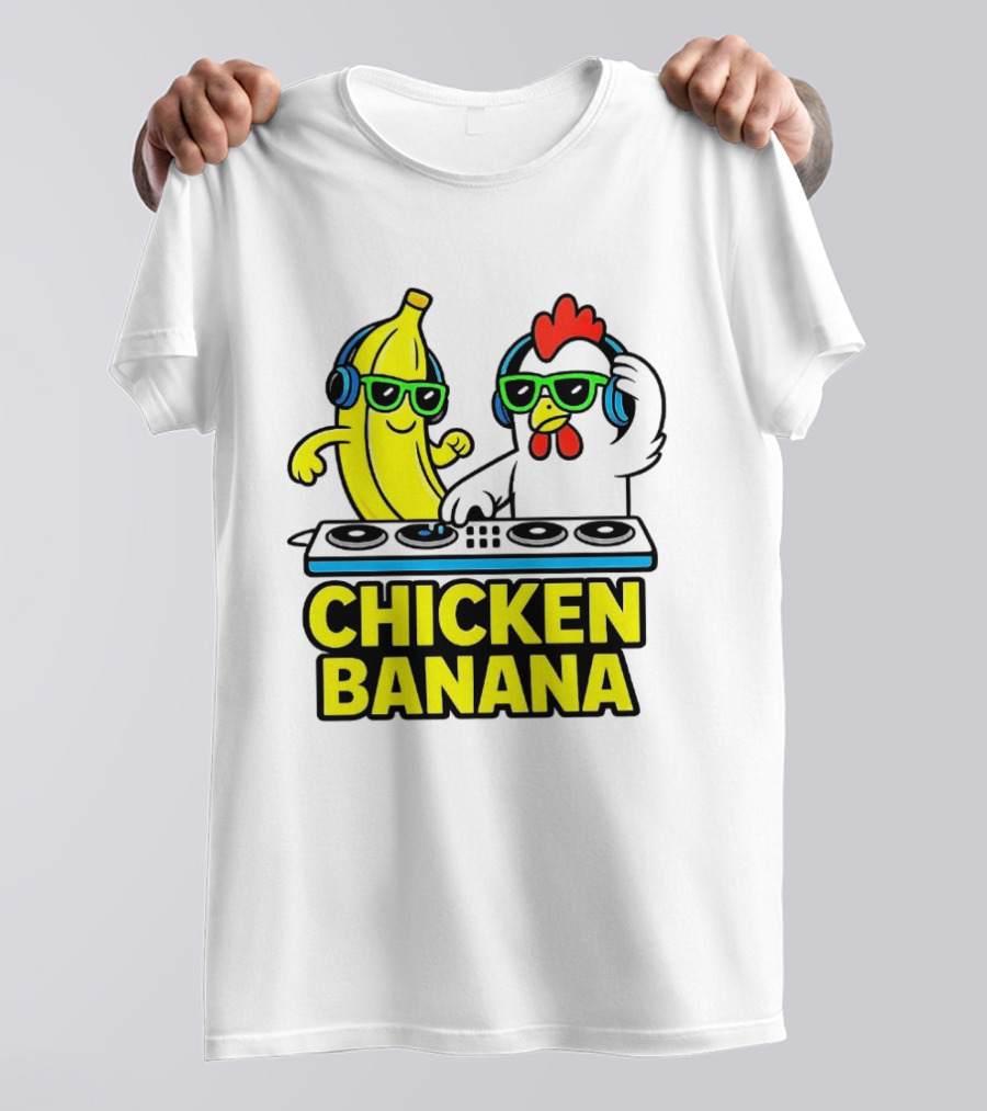 Chicken Banana DJ Headphones Music Party T-Shirt
