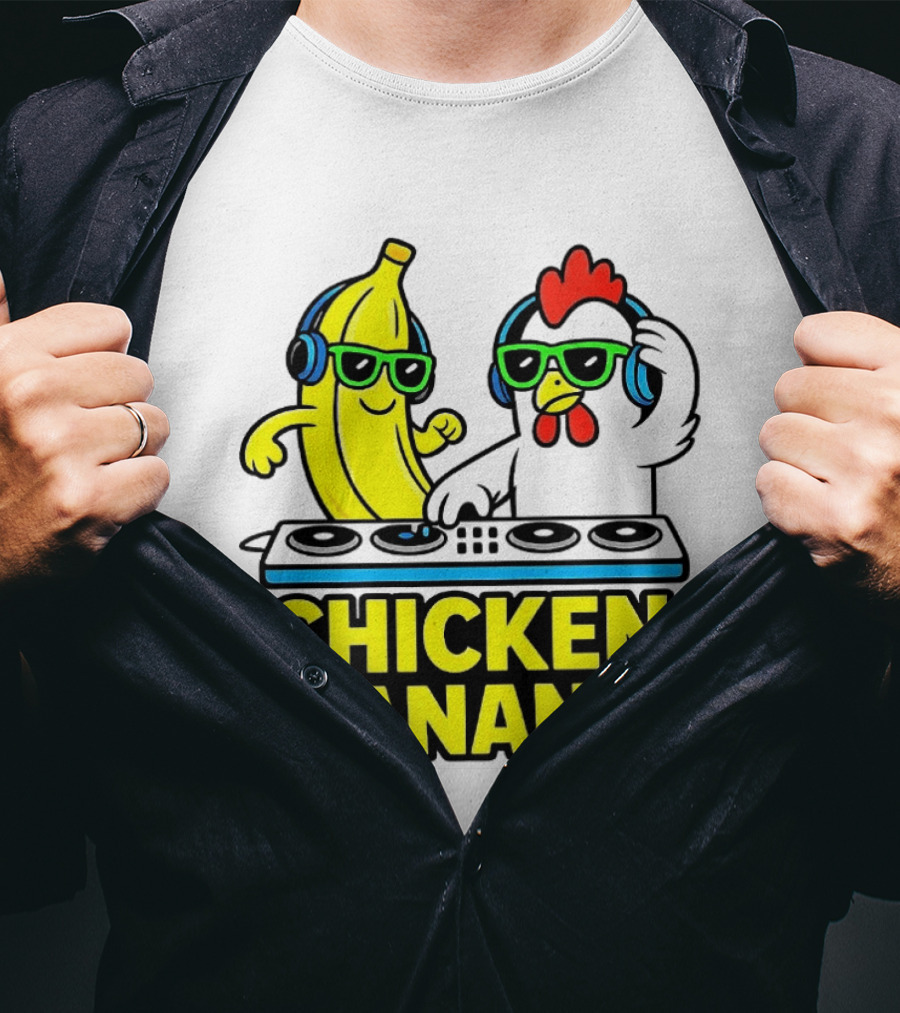 Chicken Banana DJ Headphones Music Party T-Shirt