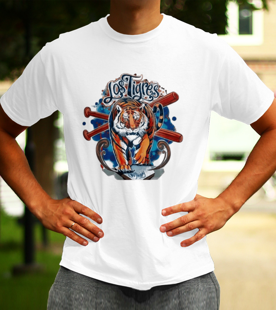Los Tigres Detroit Baseball Tiger Art 2026 T-Shirt