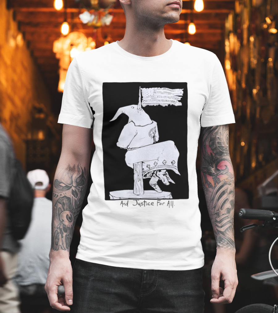 Anti Ku Klux Klan And Justice For All Hanging Effigy With Flag T-Shirt