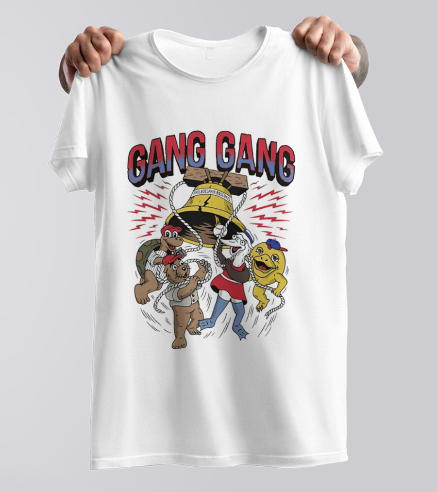 Philadelphia Phillies Liberty Bell Characters Gang Gang T-Shirt
