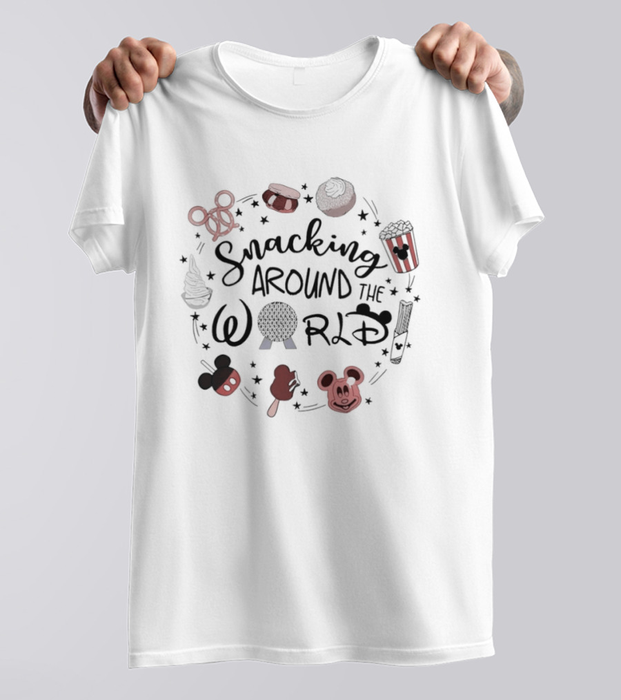 Snacking Around The World Disney Family 2026 Mickey Food Adventure T-Shirt