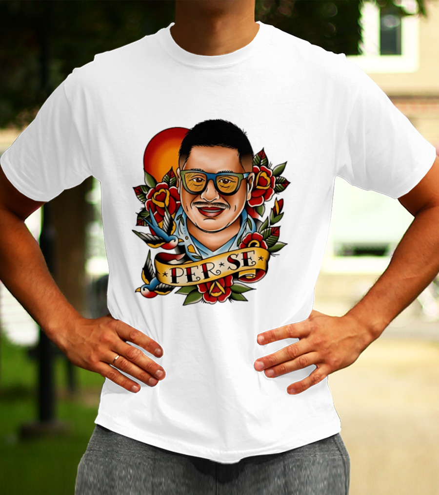 Per Se Old School Tattoo Roses Swallow T-Shirt