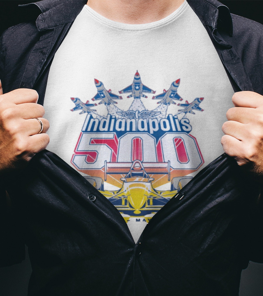 Indianapolis 500 May 29 1988 72nd Race Yellow Racecar And Blue Jets T-Shirt