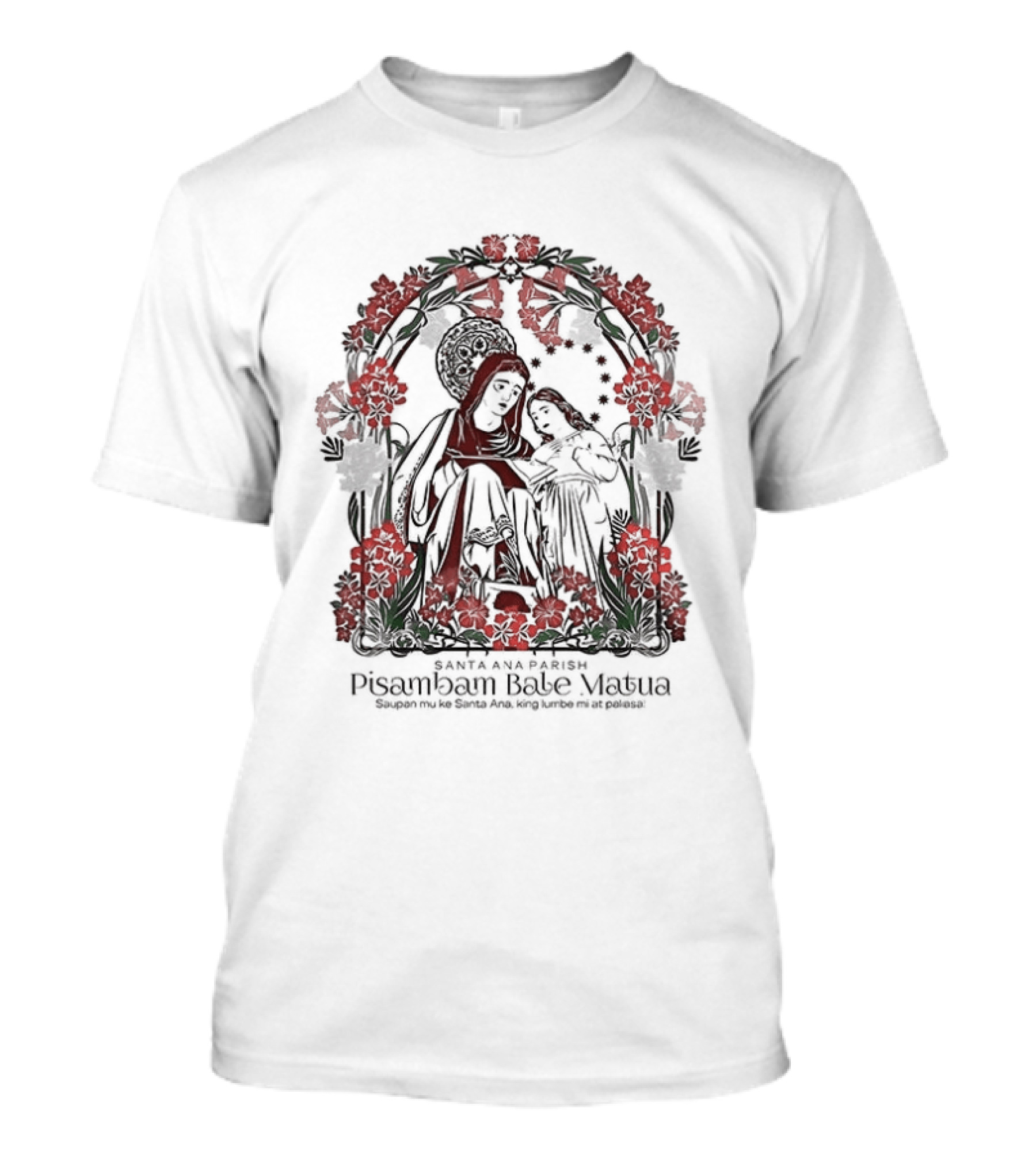 Pisamban Bale Matua Santa Ana Parish Floral Sacred Family T-Shirt