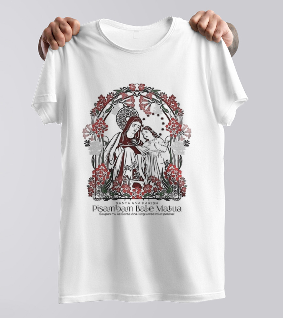 Pisamban Bale Matua Santa Ana Parish Floral Sacred Family T-Shirt