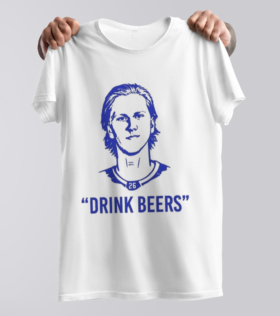 Rasmus Dahlin Drink Beers Blue Sketch T-Shirt