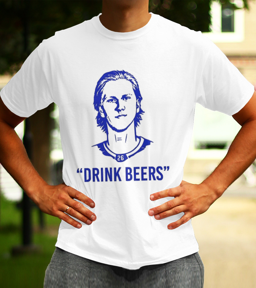 Rasmus Dahlin Drink Beers Blue Sketch T-Shirt