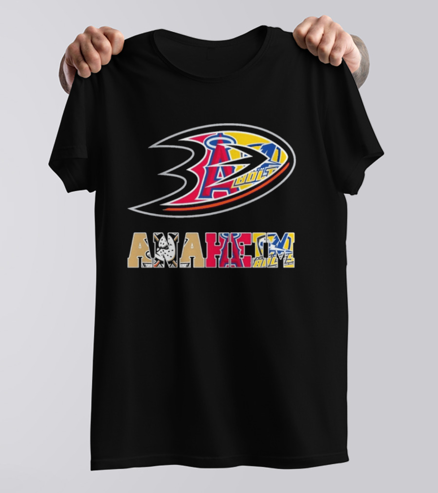 Anaheim Ducks Angels Rams Sports Teams Fan Merchandise T-Shirt