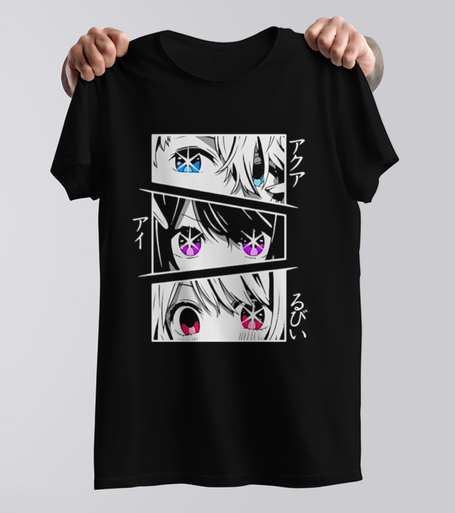 Aqua Ai And Ruby Eyes Oshi No Ko Anime Characters T-Shirt