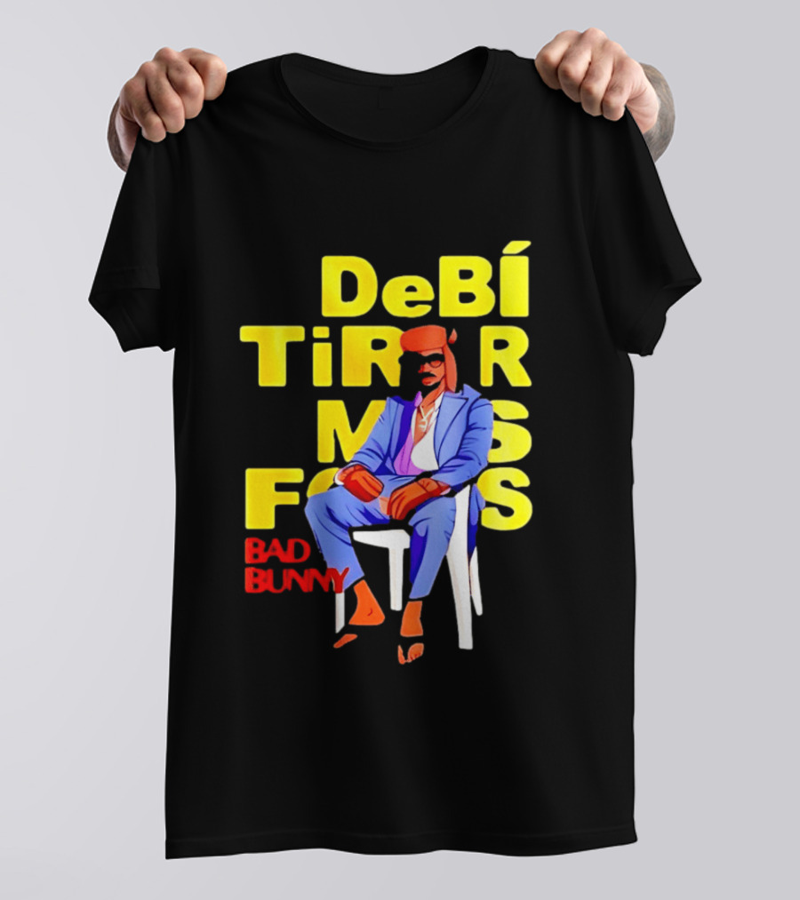Bad Bunny DeBí Tirar Más Fotos Cartoon Style 2026 World Tour T-Shirt