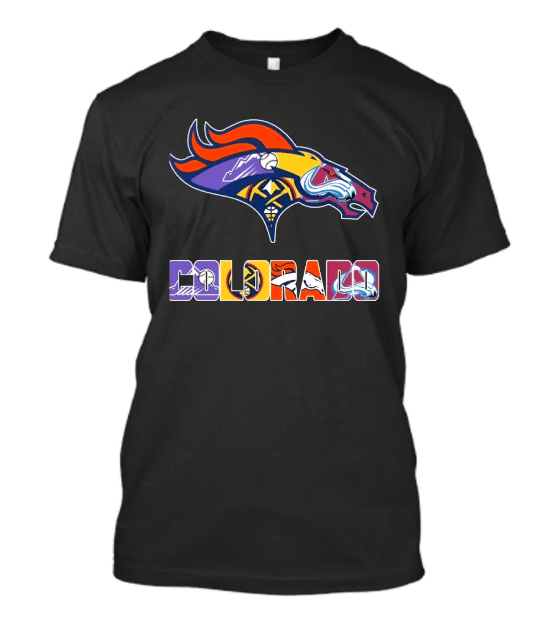 Denver Broncos Colorado Rockies Nuggets Avalanche Sports Fan Gear T-Shirt