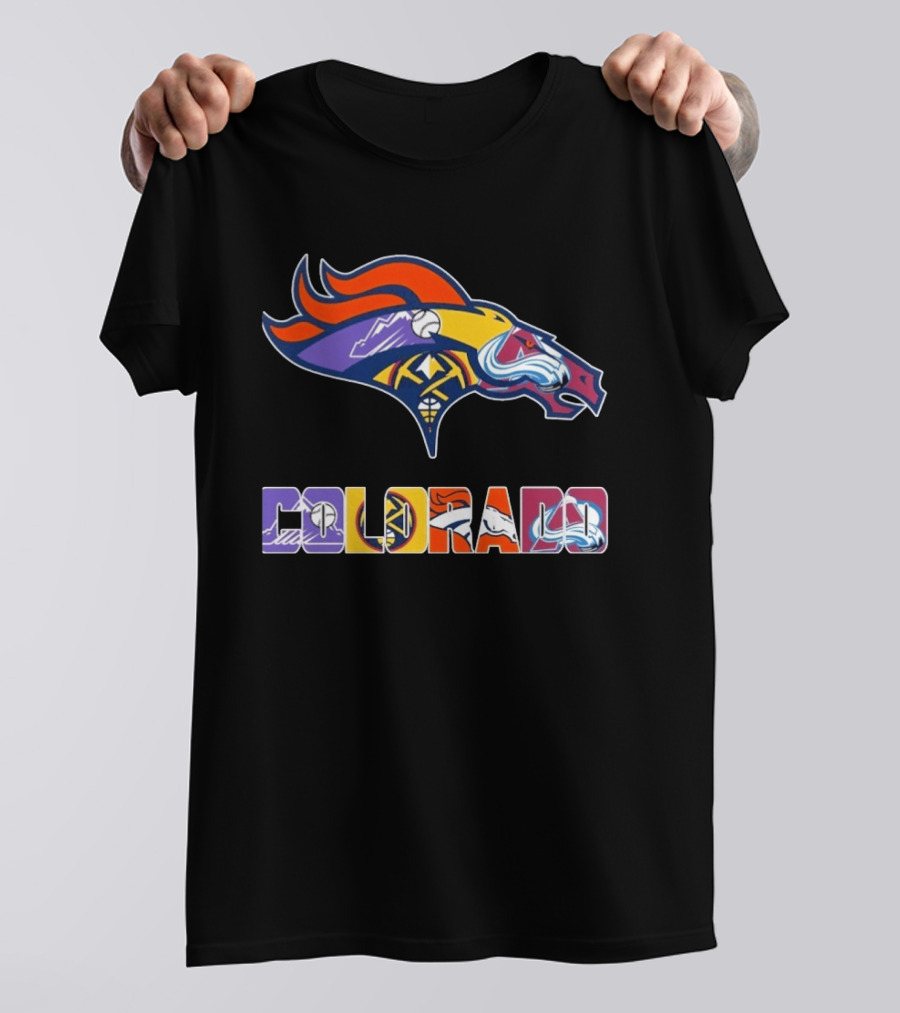 Denver Broncos Colorado Rockies Nuggets Avalanche Sports Fan Gear T-Shirt