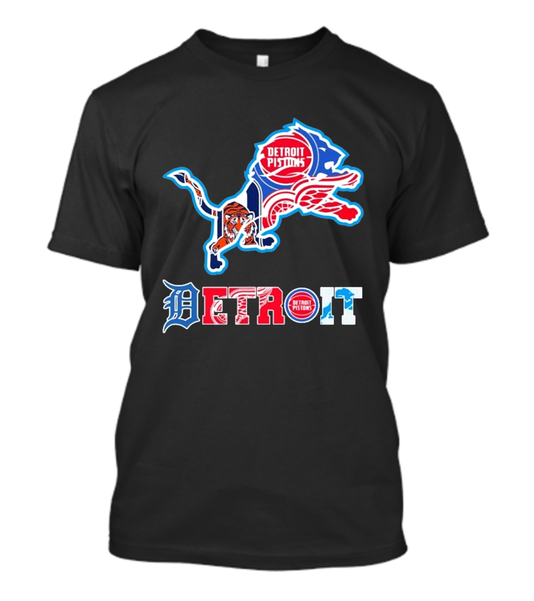 Detroit Lions Tigers Red Wings Pistons Sports Teams Dedication T-Shirt
