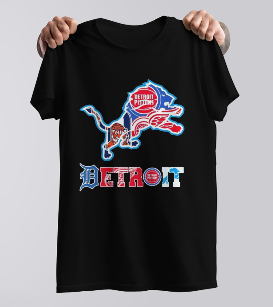 Detroit Lions Tigers Red Wings Pistons Sports Teams Dedication T-Shirt