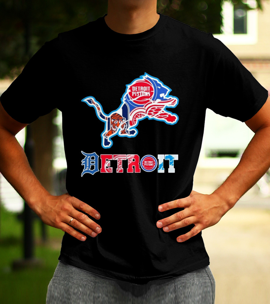 Detroit Lions Tigers Red Wings Pistons Sports Teams Dedication T-Shirt
