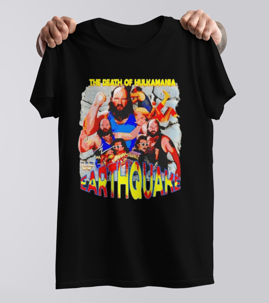 The Death Of Hulkamania WWF Earthquake Wrestling T-Shirt