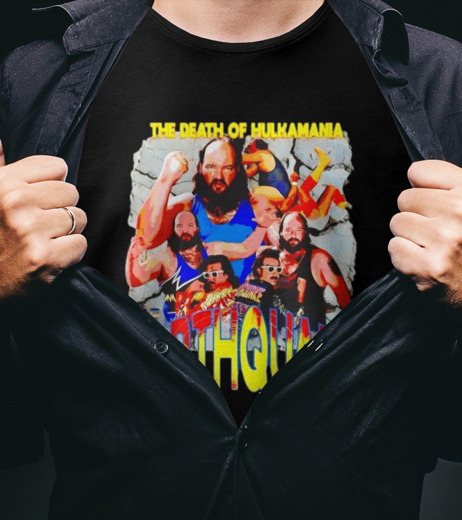The Death Of Hulkamania WWF Earthquake Wrestling T-Shirt