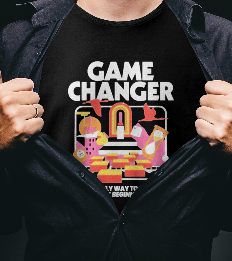 Game Changer The Only Way To Begin Is By Beginning Retro Icons And Symbols Collection T-Shirt