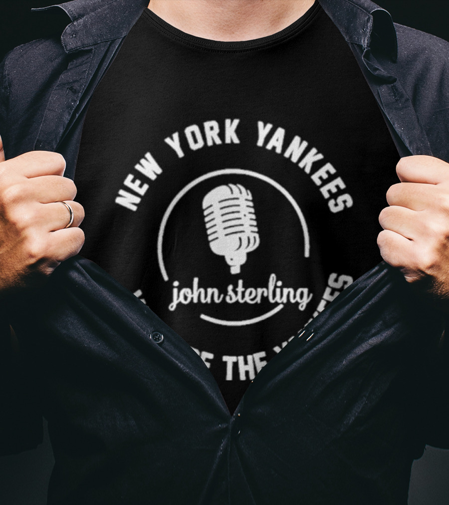 New York Yankees John Sterling Voice Of The Yankees Microphone T-Shirt