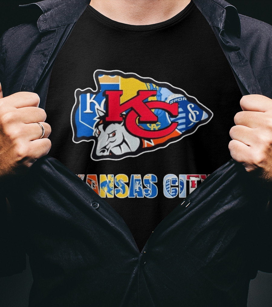 Kansas City Chiefs Royals Sporting KC Crest T-Shirt