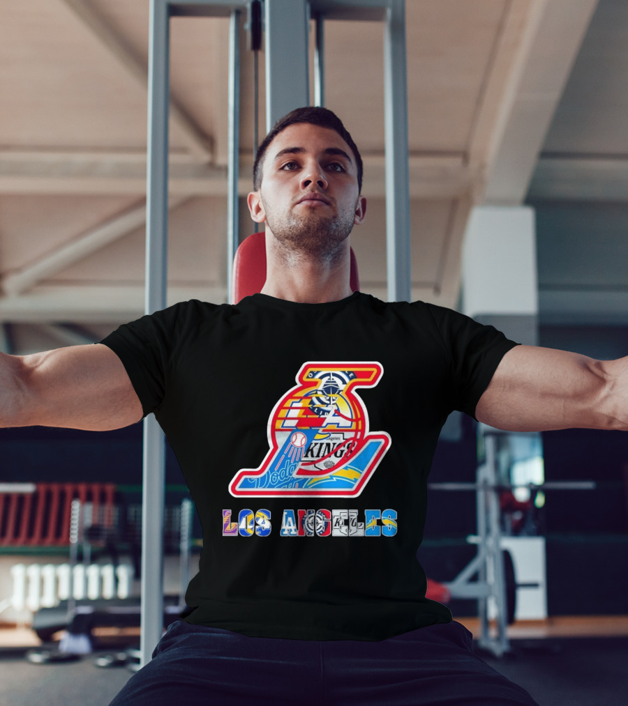 Los Angeles Lakers Dodgers Kings Chargers Sports Teams Logos T-Shirt