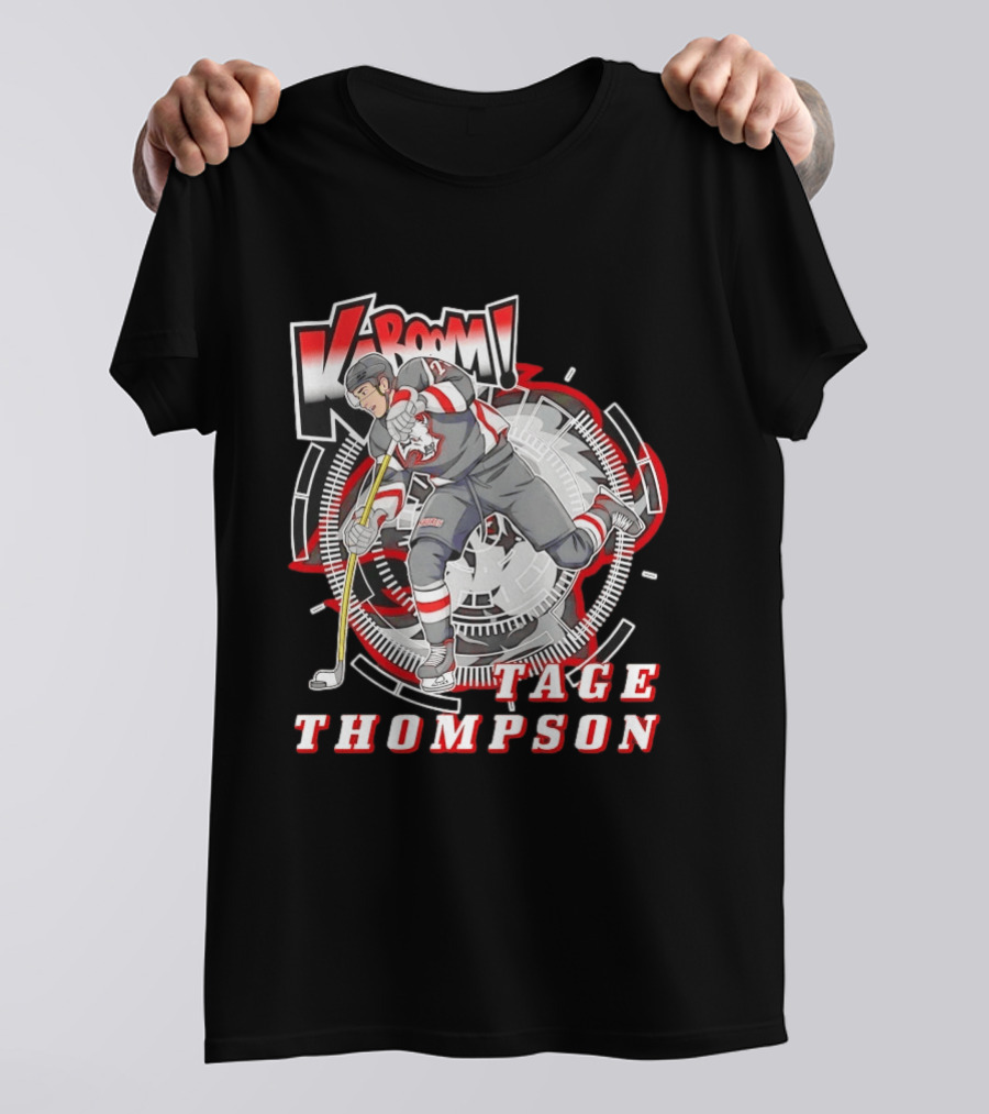 Tage Thompson Kaboom Hockey Comic T-Shirt