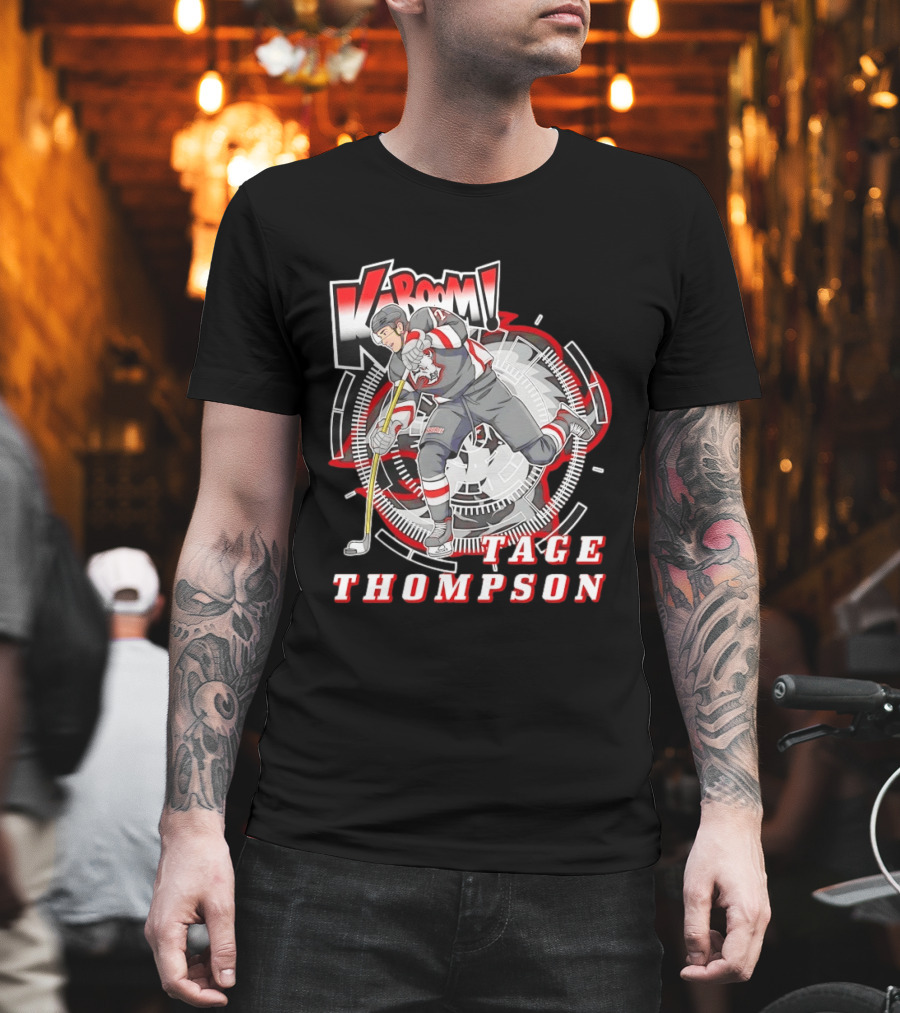 Tage Thompson Kaboom Hockey Comic T-Shirt