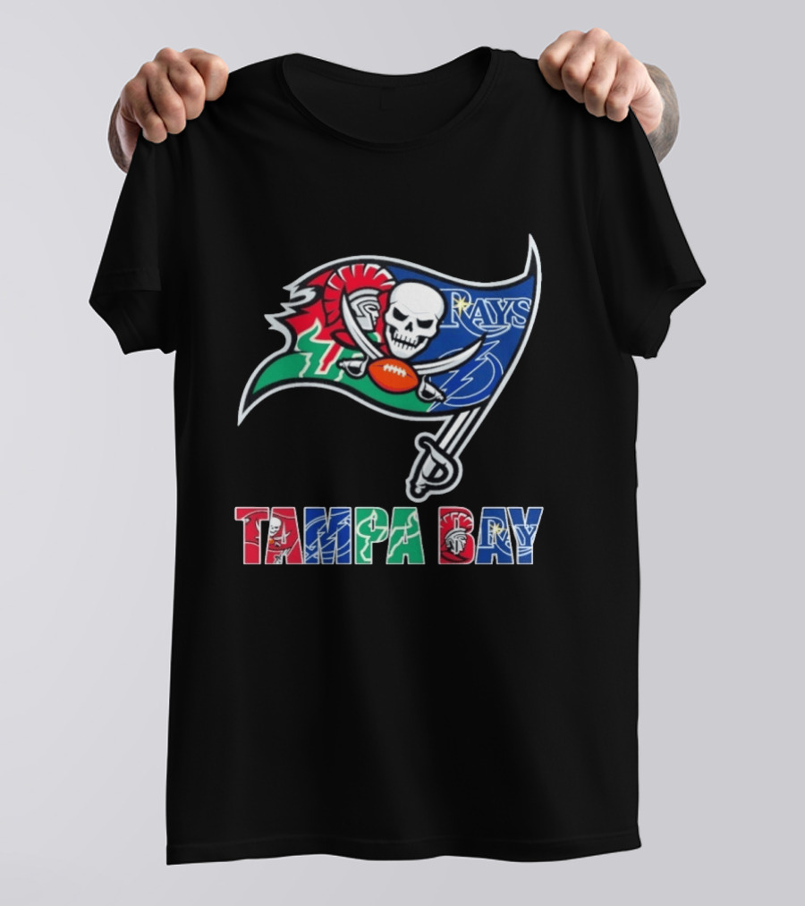 Tampa Bay Buccaneers Rays Lightning Sports Teams Flag T-Shirt