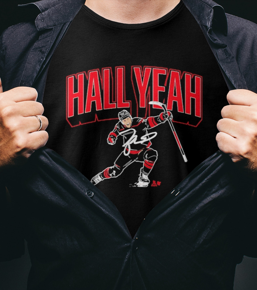 Hockey Player Hall Yeah Red And White Sports T-Shirt