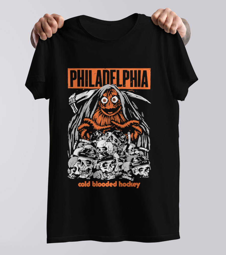 Philadelphia Gritty Reaper Cold Blooded Hockey Skulls T-Shirt