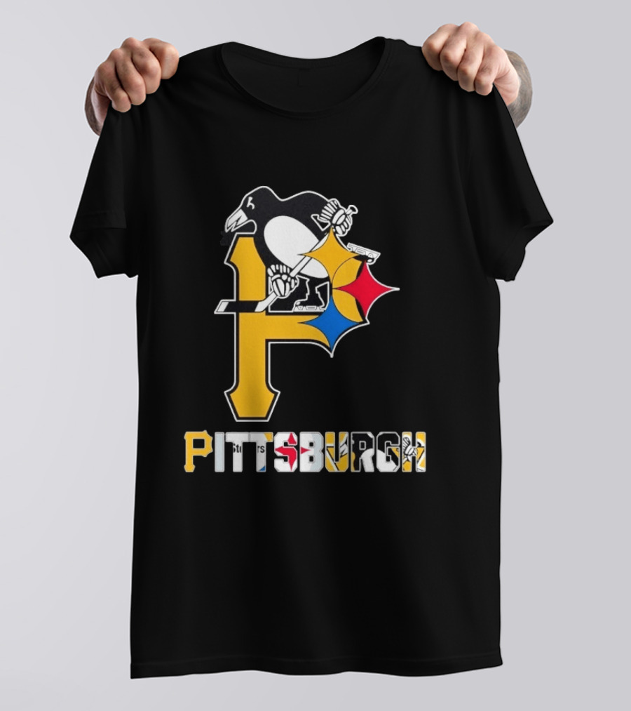 Pittsburgh Pirates Penguins Steelers Sports Teams Collaboration T-Shirt