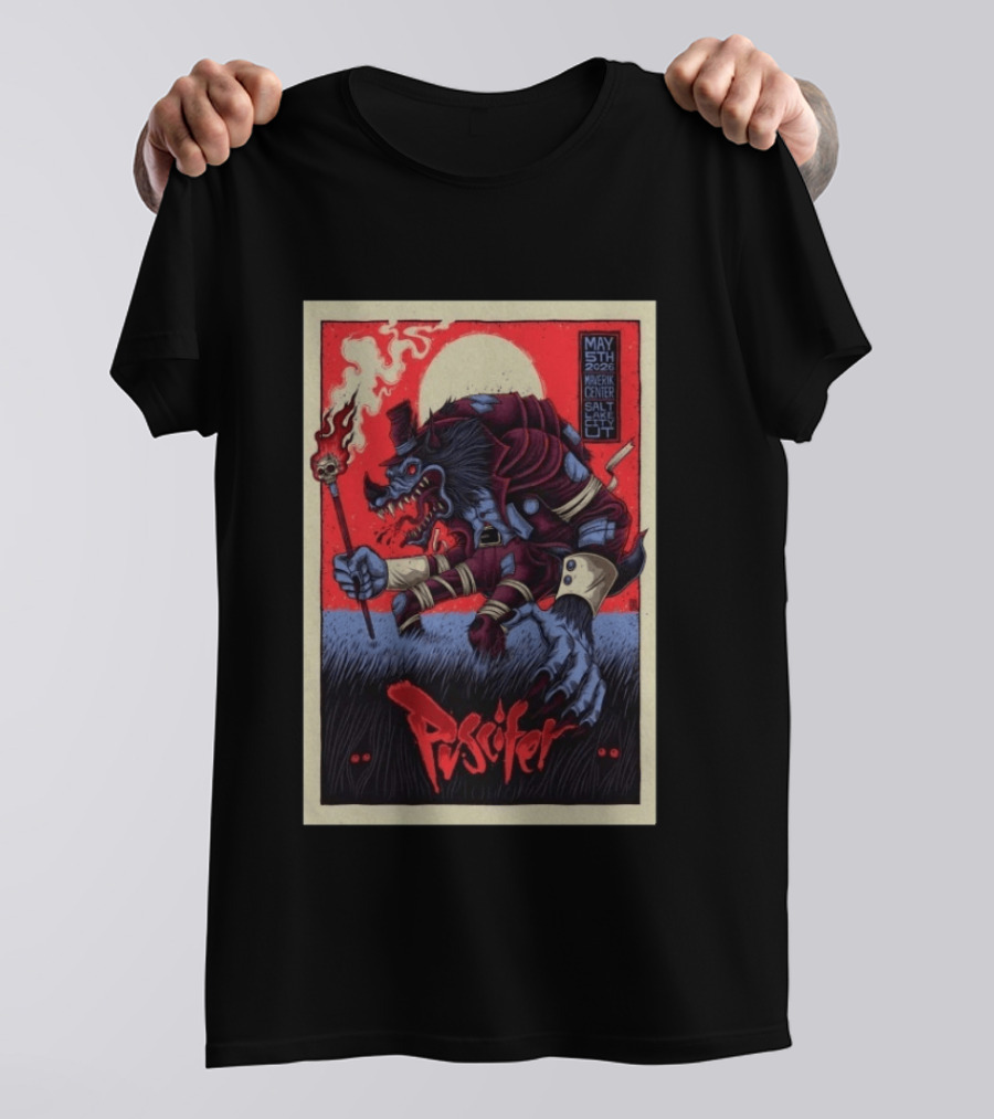 Puscifer May 5th 2026 Maverik Center Werewolf Art Salt Lake City UT T-Shirt