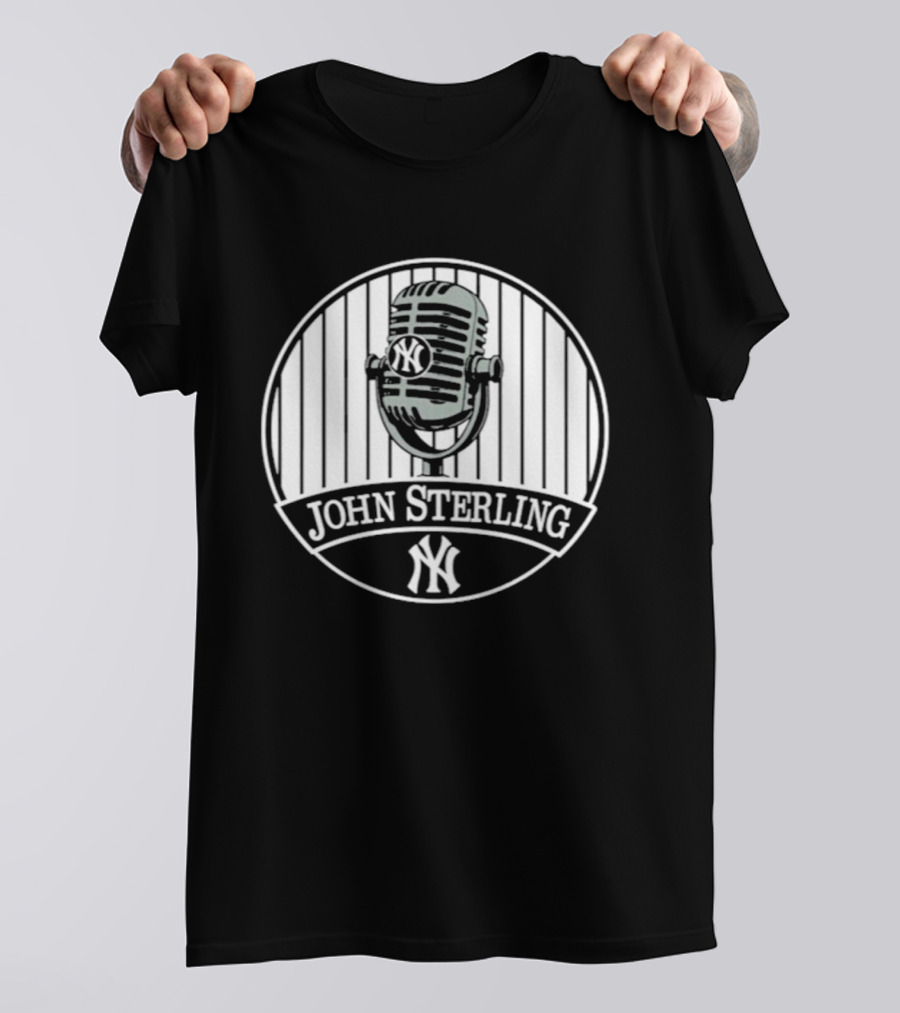 John Sterling Memorial Yankees Microphone Patch T-Shirt
