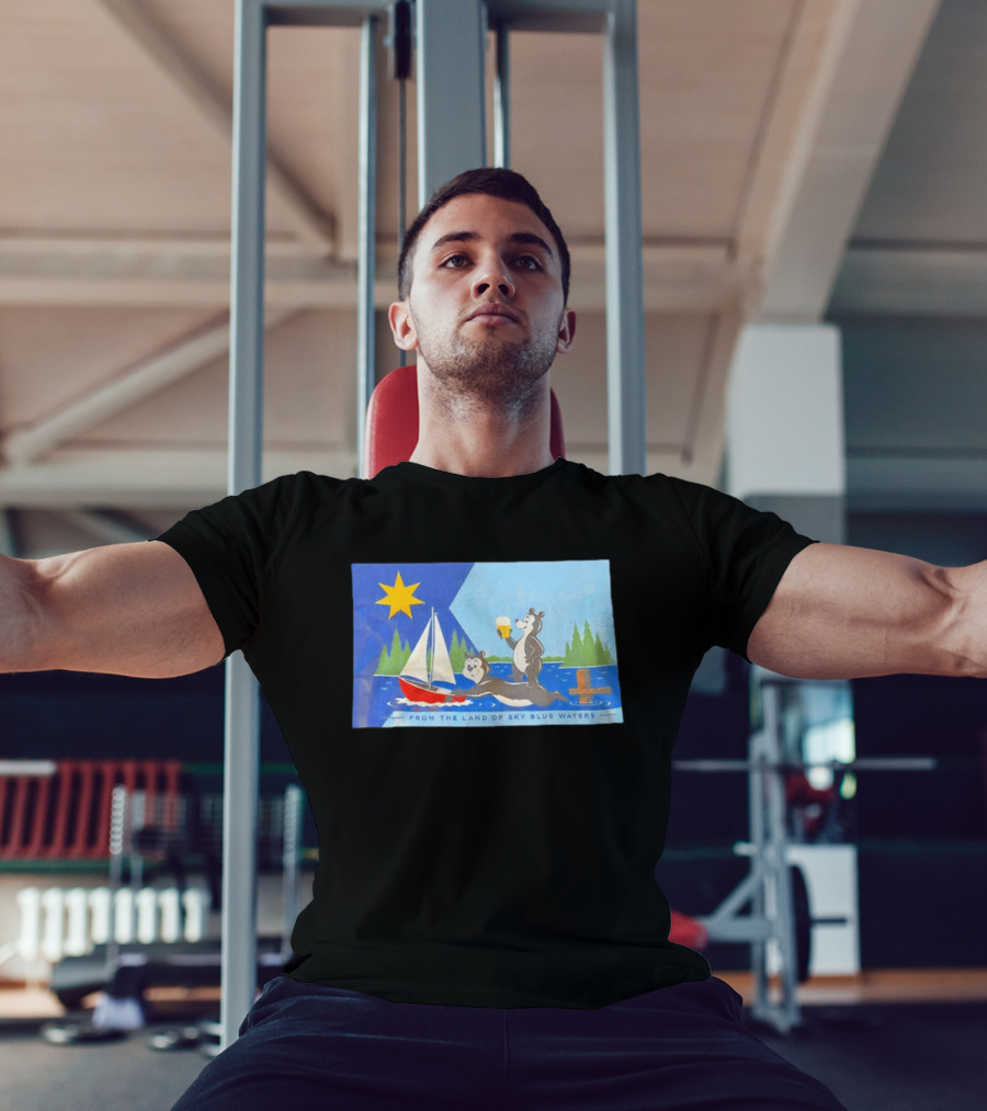 From The Land Of Sky Blue Waters Bears With Boat And Beer T-Shirt