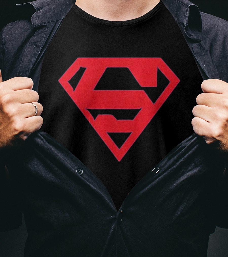 MJ Hero Superman Red Emblem Icon Blue T-Shirt
